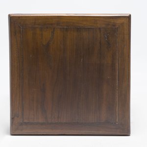 Two Chinese homgmu two-tier stands with marble top and a wooden square stand, 19/20th C. — 照片 12