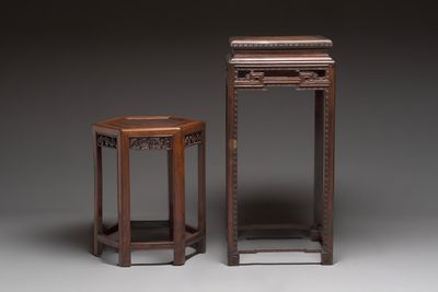 Two Chinese hongmu stands, 19th C.
