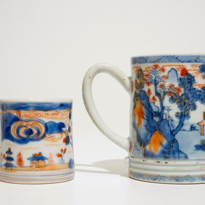 Two Chinese Imari mugs with landscape designs, Qianlong — photo 2