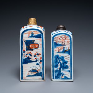 Two Chinese Imari-style square bottles with metal mounts, Kangxi — 照片 4