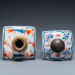 Two Chinese Imari-style square bottles with metal mounts, Kangxi — 照片 6