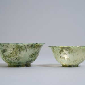 Two Chinese jade and amethyst covered vases and two bowls, 20th C. — photo 9