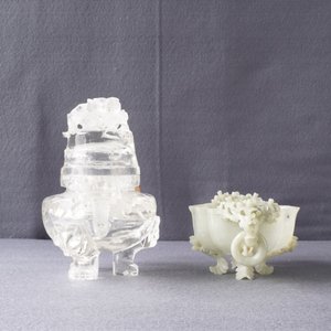Two Chinese jade and rock crystal censers, 20th C. — 照片 31