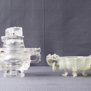 Two Chinese jade and rock crystal censers, 20th C. — 照片 32