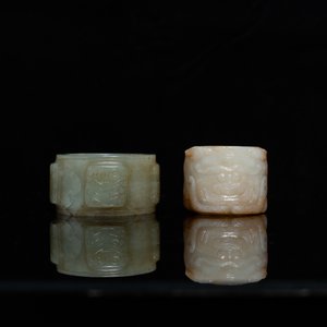 Two Chinese jade archer's rings, 18/19th C. — 照片 2