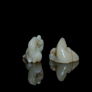 Two Chinese jade groups with animals, Qing — photo 3