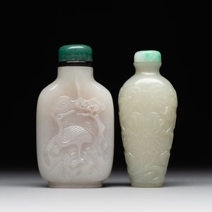 Two Chinese jade snuff bottles, 18/19th C. — foto 1