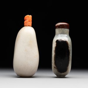 Two Chinese jade snuff bottles, 19th C. — foto 2