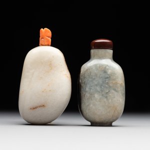 Two Chinese jade snuff bottles, 19th C. — foto 3