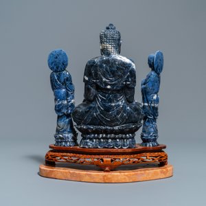 Two Chinese lapis lazuli groups, 20th C. — 照片 4