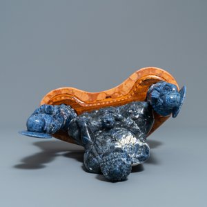 Two Chinese lapis lazuli groups, 20th C. — 照片 6