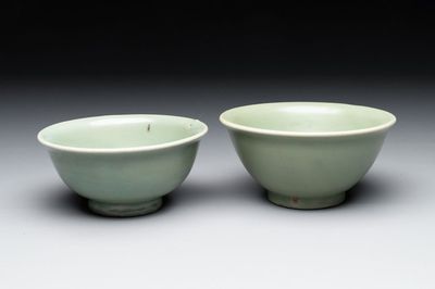Two Chinese Longquan celadon bowls, Ming
