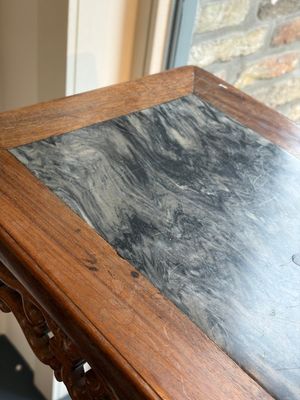 Two Chinese marble-topped hongmu stands, 19/20th C. — photo 17
