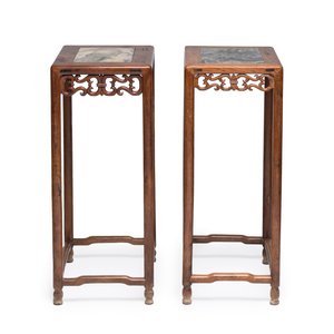 Two Chinese marble-topped hongmu stands, 19/20th C. — photo 6