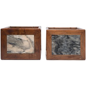 Two Chinese marble-topped hongmu stands, 19/20th C. — photo 7