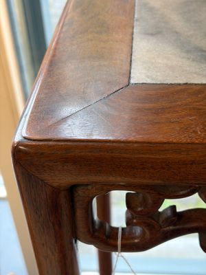 Two Chinese marble-topped hongmu stands — photo 1