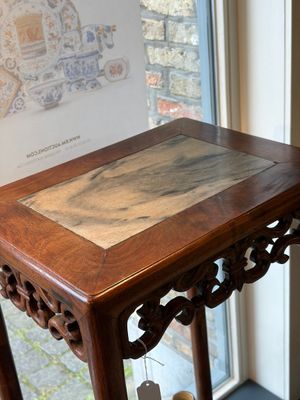Two Chinese marble-topped hongmu stands — photo 14