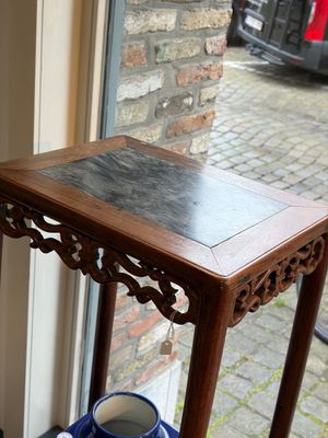 Two Chinese marble-topped hongmu stands — photo 16