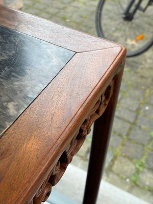 Two Chinese marble-topped hongmu stands — photo 19