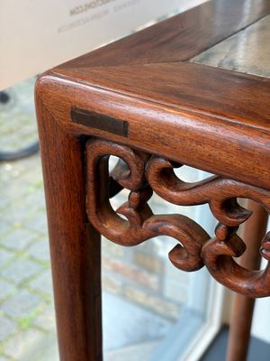 Two Chinese marble-topped hongmu stands — photo 4