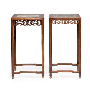 Two Chinese marble-topped hongmu stands — photo 5