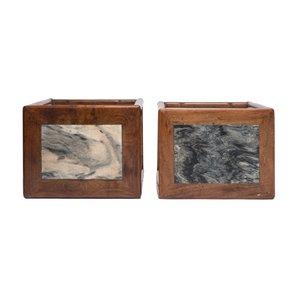 Two Chinese marble-topped hongmu stands — photo 7