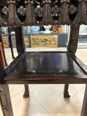 Two Chinese marble-topped hongmu two-tier square stands, 19/20th C. — photo 8