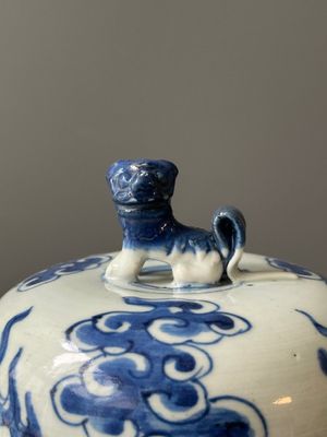 Two Chinese monochrome-glazed vases and a blue and white covered vase, 19th C. — 照片 19