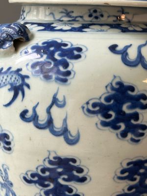 Two Chinese monochrome-glazed vases and a blue and white covered vase, 19th C. — 照片 22