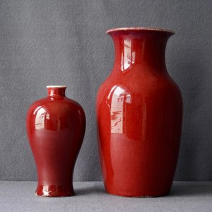 Two Chinese monochrome sang-de-boeuf and flambé vases, 18/19th C. — photo 13