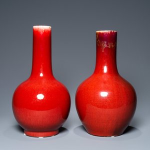 Two Chinese monochrome sang de boeuf bottle vases, 19/20th C. — photo 3