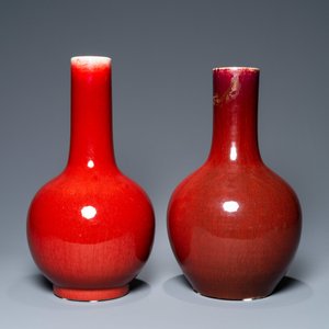 Two Chinese monochrome sang de boeuf bottle vases, 19/20th C. — photo 4