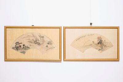 Two Chinese painted fans, 19/20th C.