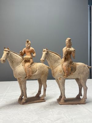 Two Chinese painted pottery 'Horserider' groups — photo 2