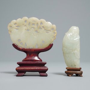 Two Chinese pale celadon jade carvings, Qing — 照片 3