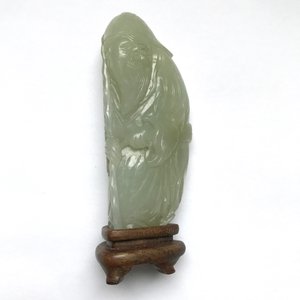 Two Chinese pale celadon jade carvings, Qing — 照片 41