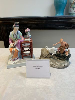 Two Chinese polychrome-glazed groups, Zeng Longsheng 曾龍升 marks, 20th C. — photo 1