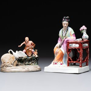 Two Chinese polychrome-glazed groups, Zeng Longsheng 曾龍升 marks, 20th C. — photo 1