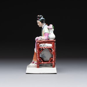 Two Chinese polychrome-glazed groups, Zeng Longsheng 曾龍升 marks, 20th C. — photo 3
