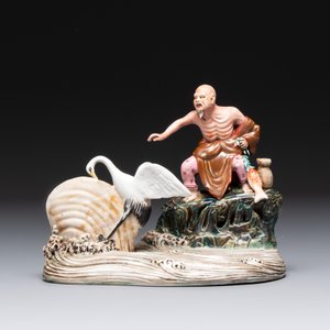 Two Chinese polychrome-glazed groups, Zeng Longsheng 曾龍升 marks, 20th C. — photo 8