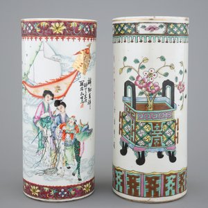 Two Chinese porcelain hat stands, 19/20th C. — photo 1