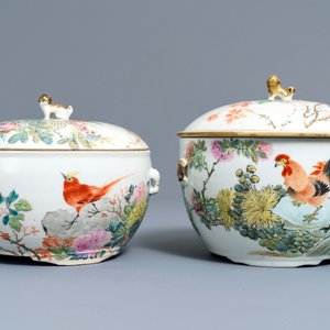 Two Chinese qianjiang cai covered bowls with birds, 19/20th C. — photo 2