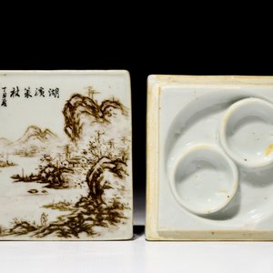 Two Chinese qianjiang cai seal paste boxes and covers, 19/20th C. — 照片 2