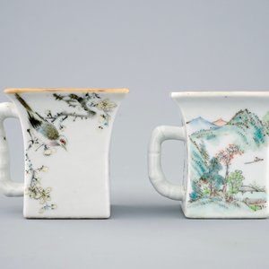Two Chinese qianjiang cai square wine cups, 19/20th C. — photo 3