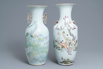 Two Chinese qianjiang cai vases, 19/20th C.