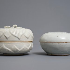 Two Chinese qingbai and blanc de Chine boxes and covers, Song or later — 照片 2