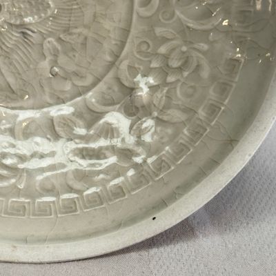 Two Chinese qingbai plates and a Longquan celadon plate — photo 17