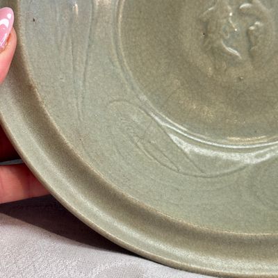 Two Chinese qingbai plates and a Longquan celadon plate — photo 4