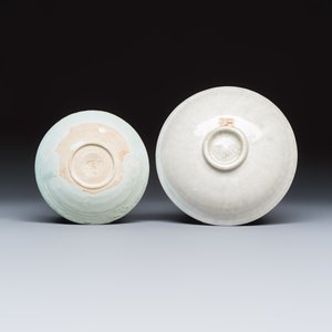 Two Chinese qingbai plates and a Longquan celadon plate — photo 3