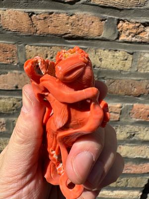 Two Chinese red coral figures of female deities, 19/20th C. — 照片 15